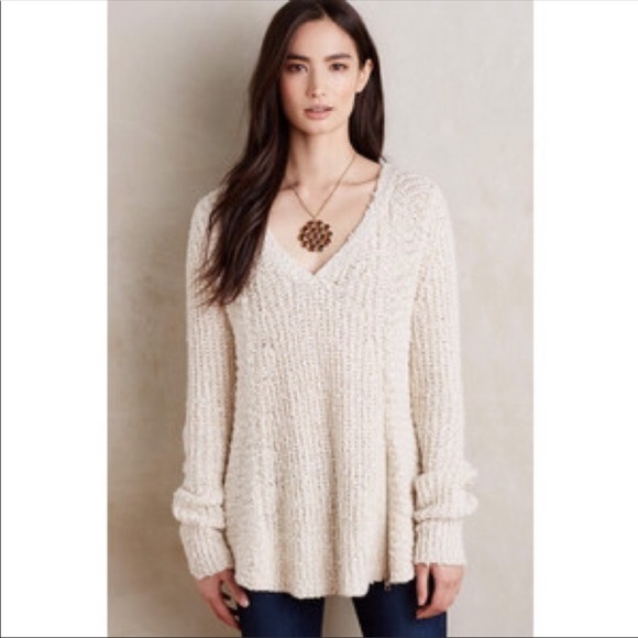 Moth Anthropologie Cream Zipper Front 